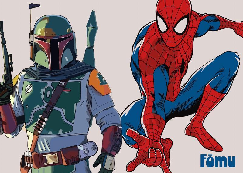 Boba Fett og Spiderman 2 af Fōmu Illustrationer