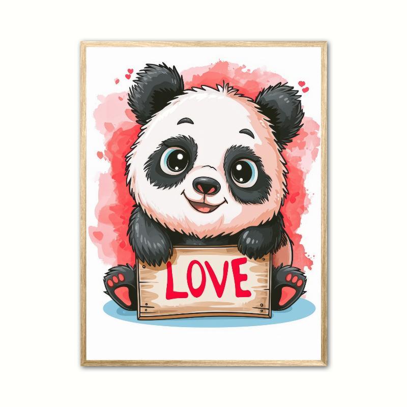 Panda Plakat 15 - Kærlighed 21 x 29,7 cm (A4)