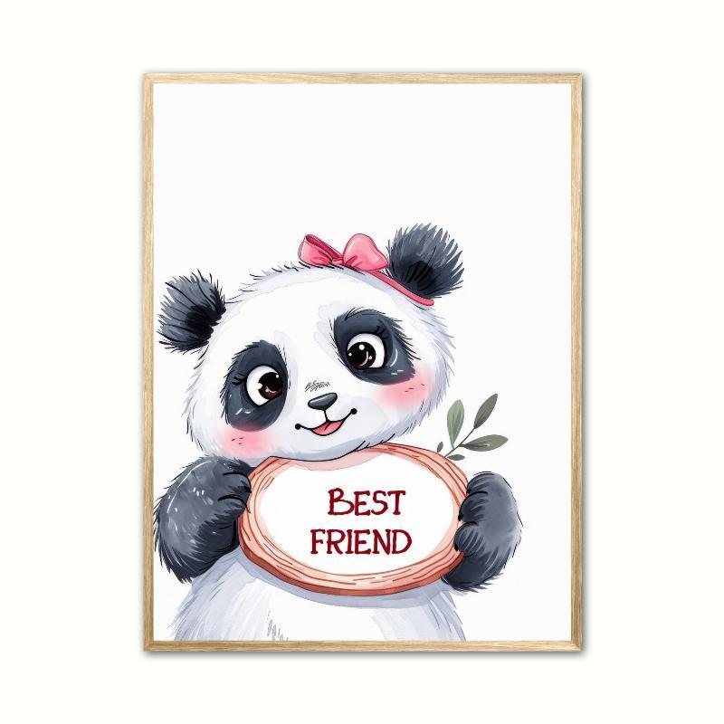 Panda Plakat - Bedste Ven 21 x 29,7 cm (A4)