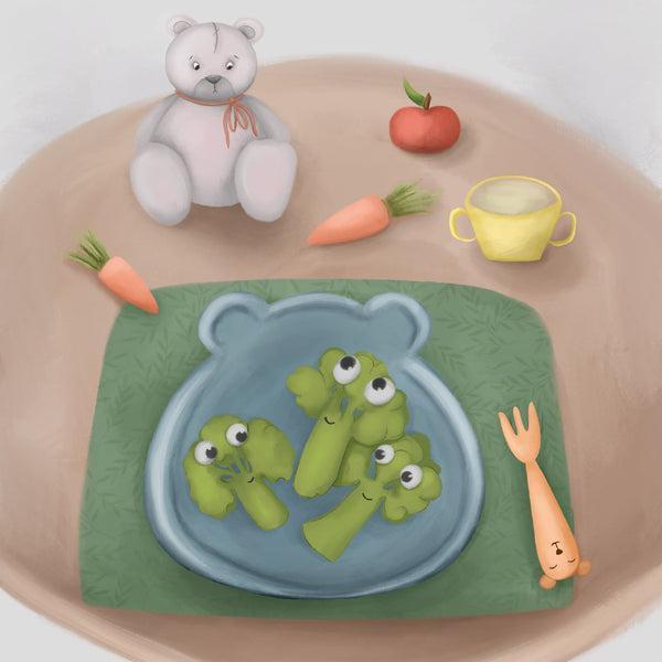 Lille Plakat med Broccoli og Bamse