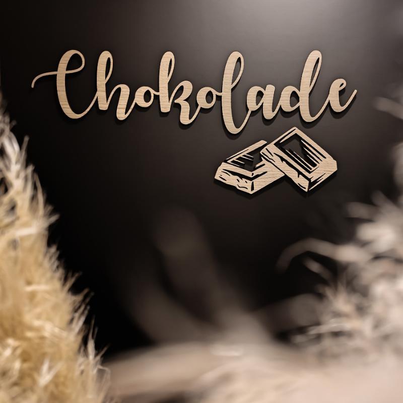 Chokolade skilt med stykker - Living Nature
