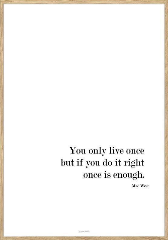 Inspirerende citat plakat - Mae West