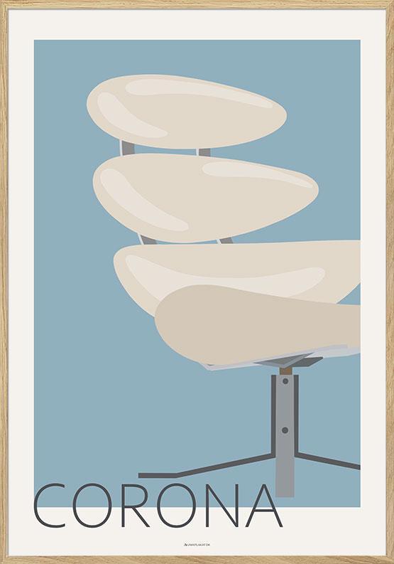 Grafisk plakat - Corona stol design