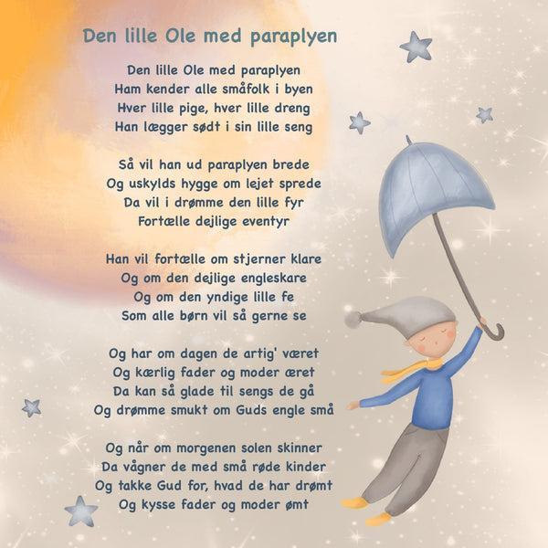 Lille Plakat: Den Lille Ole med Paraplyen