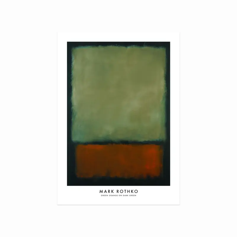 Mark Rothko plakat (Grøn, orange, mørkegrøn)