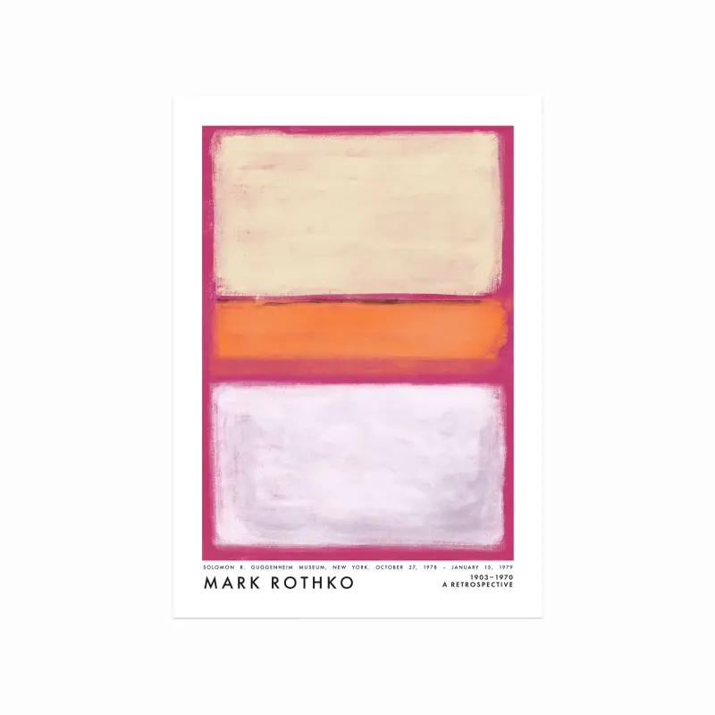 Mark Rothko plakat (Hvid, orange, pink)
