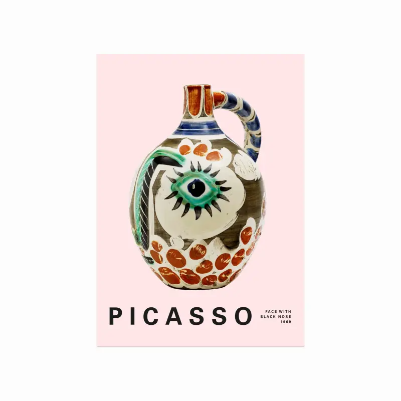 Pablo Picasso plakat: Ansigt med sort næse 01