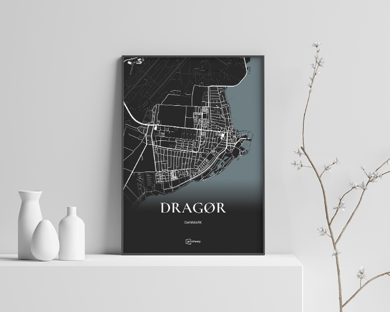 Dragør Plakat - Sort Kort 21×30 cm (A4)