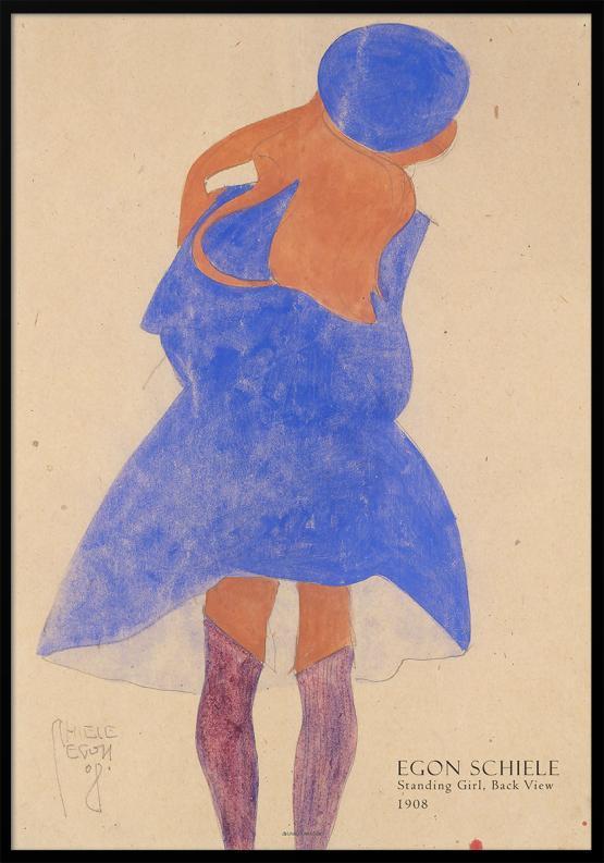 Egon Schiele - Stående Pige, Bagfra