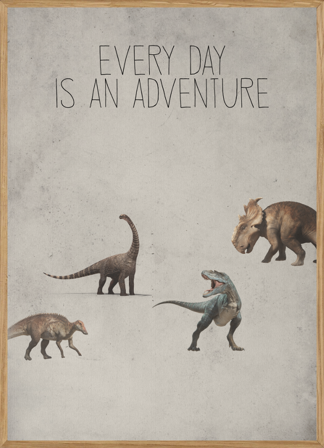 EVENTYR - DINOSAUR - BØRNEPLAKAT A4