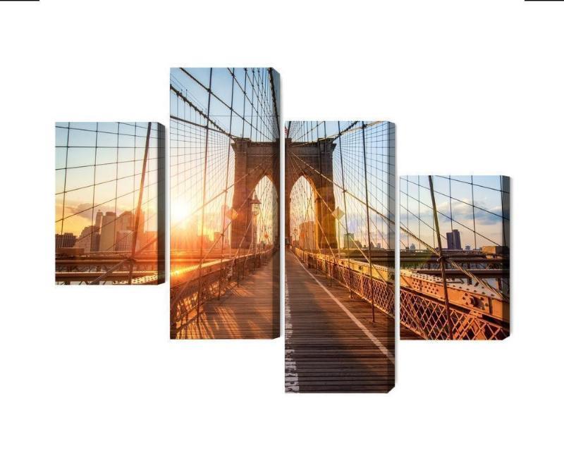 Flerdelt lærred af Brooklyn Bridge i New York