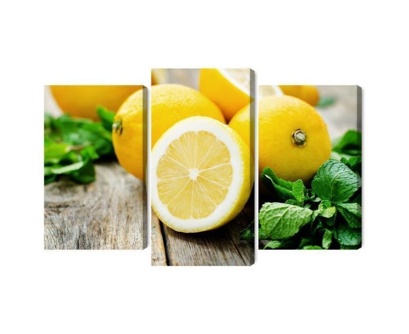Citron- og mynteflerdelts lærred