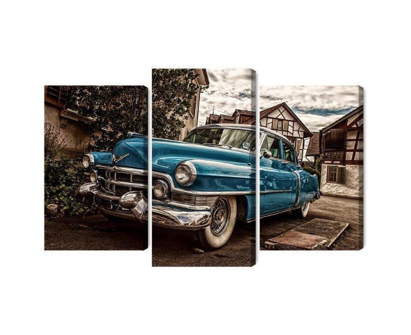 Blå 1953 Cadillac Eldorado lærred i flere dele