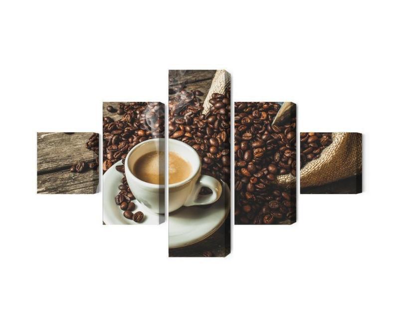 Flerdelt lærred med varm kaffe motiv