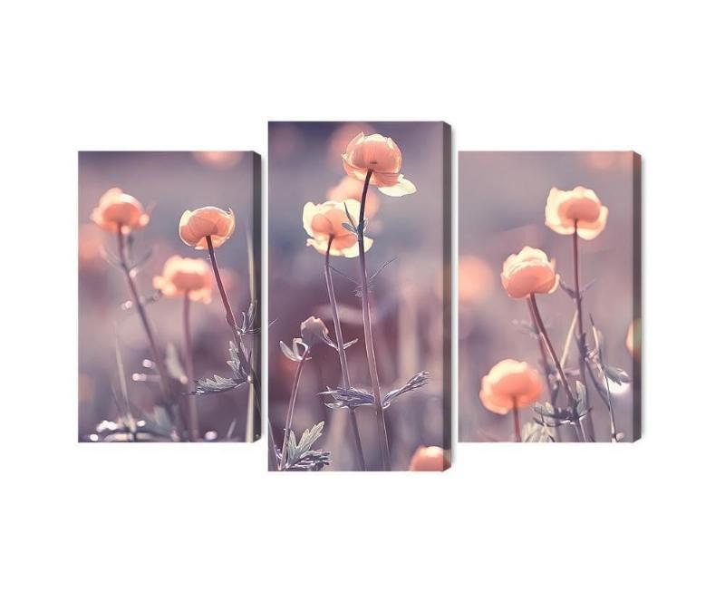 Forårs 3D blomster lærred i flere dele
