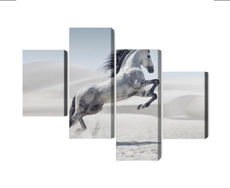 3D Lærred Kunst: Hest i Ørkenen