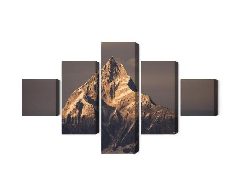Flerdelt lærred Himalaya-top fra Nepal