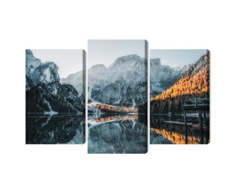 Italienske Lake Braies 3D lærredskunst sæt