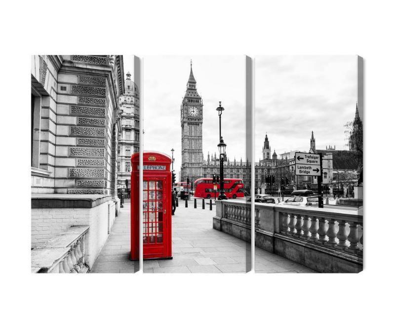 Flerdelt lærred: London telefonboks og Big Ben