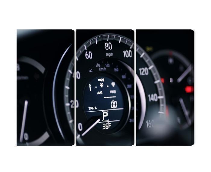 Moderne bil speedometer på flerdele lærred