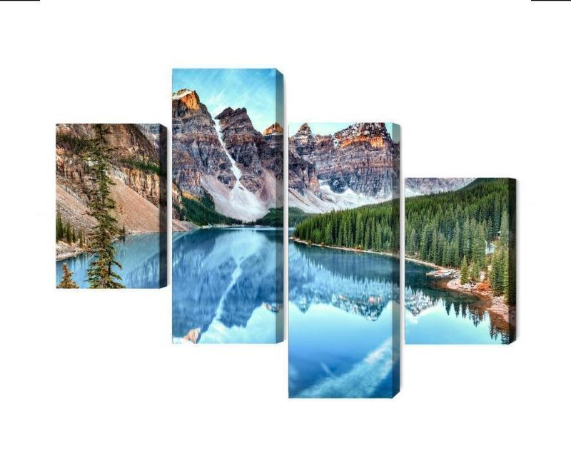 Flerdelt lærred af Moraine Lake i Banff, Canada