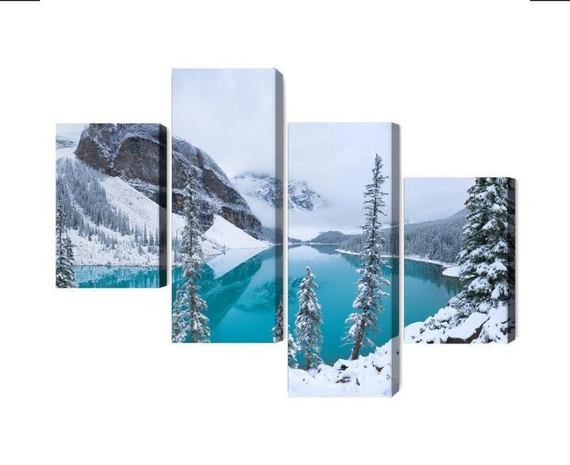 Flere dele af lærred: Moraine Lake om vinteren