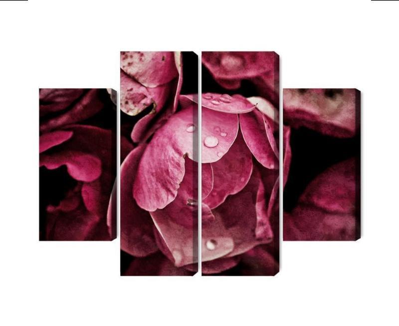 Flerdelt lærred med 3D pæonblomster