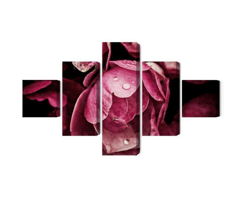 Pæonblomster lærred i 3D - Flerdelt kunstværk