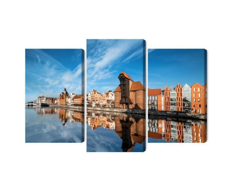 Panorama lærred over Gdańsk med flodudsigt