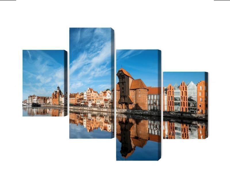 Panorama lærred af Gdańsk med flodudsigt