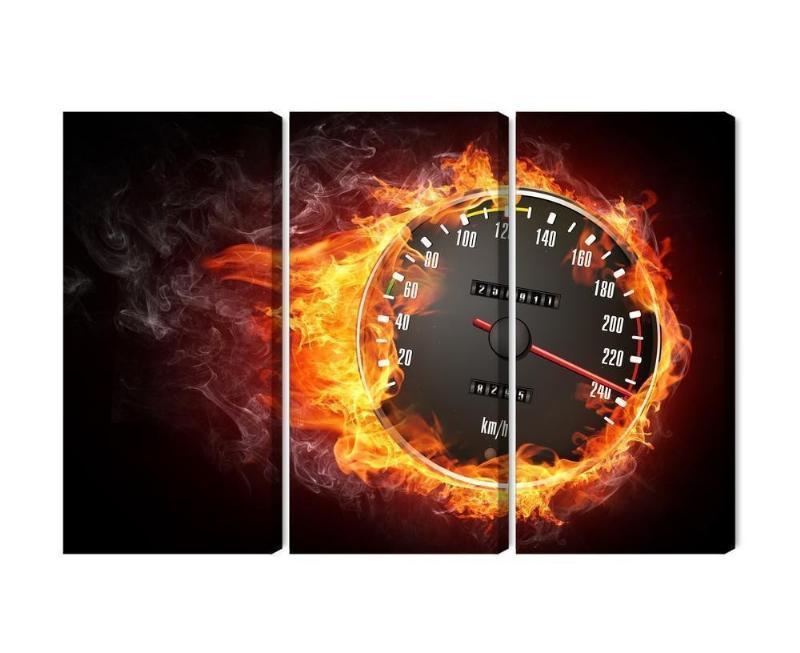 Flammende flerfarvet lærred til speedometer
