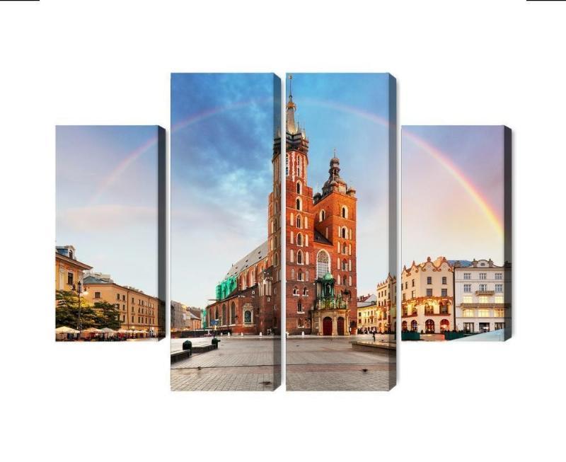 Flerdelt lærred: St. Marys Basilika i Krakow