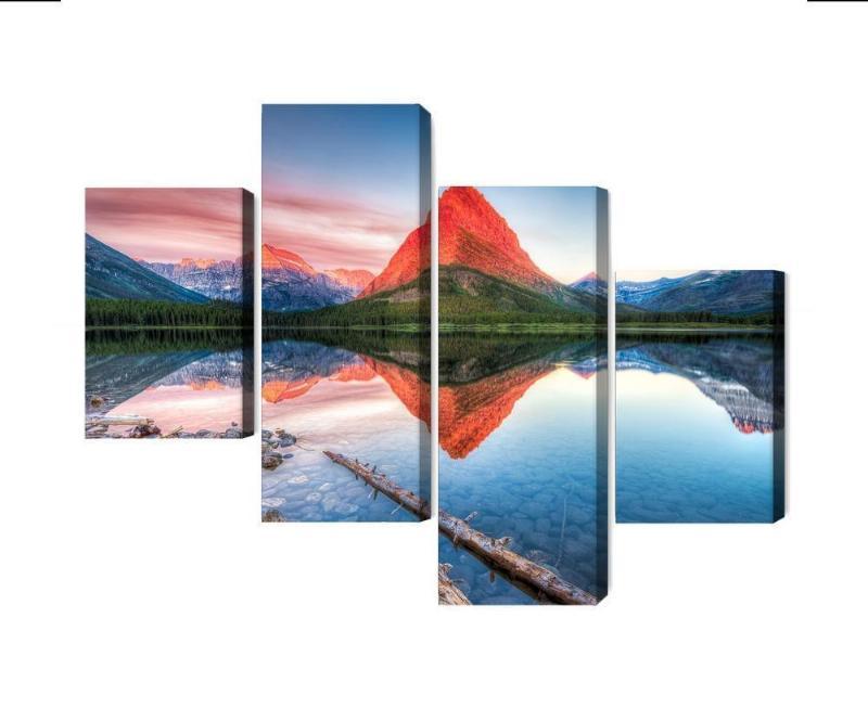 Flere dele lærred af Swiftcurrent Lake, USA
