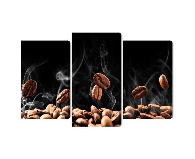Varme kaffebønner på fler-delt lærred