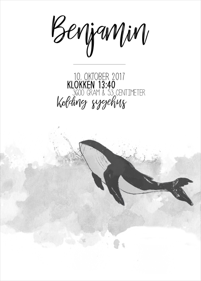 Personlig A5 Fødselsplakat - Living Nature