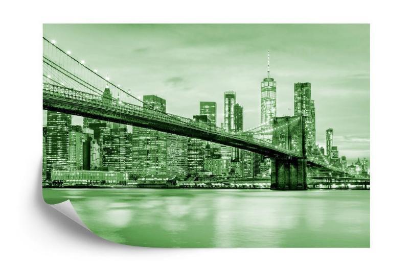 Fototapet - Brooklyn Bridge NYC i grøn farve