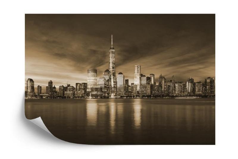Fototapet - New York solopgang i sepia