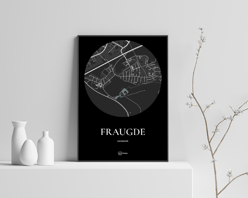 Fraugde Plakat Rund Sort 70×100 cm (B1)