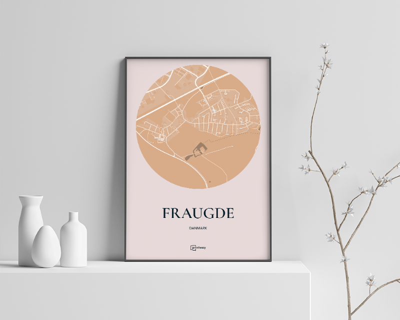 Fraugde Plakat Rundt Kort Guld 21x30 cm