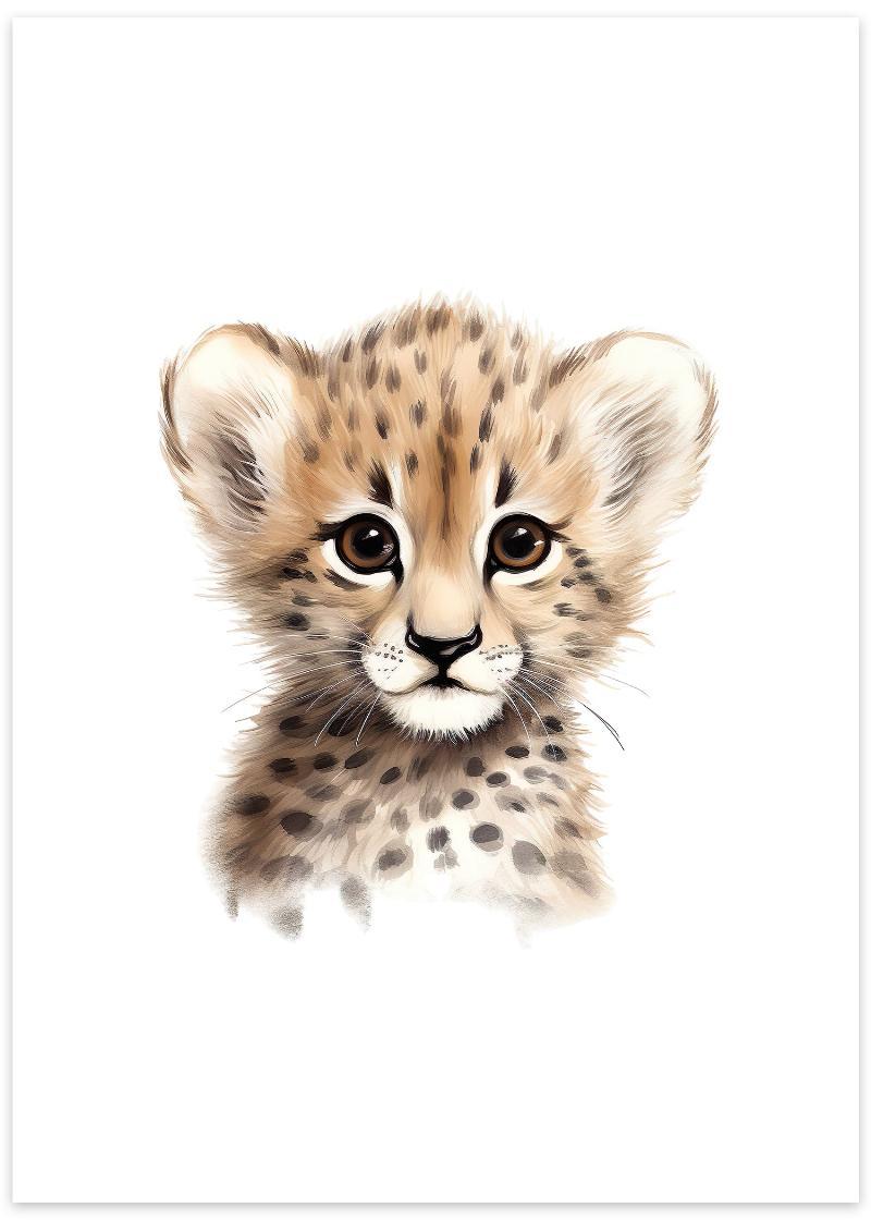 Sød gepard plakat til børneværelset