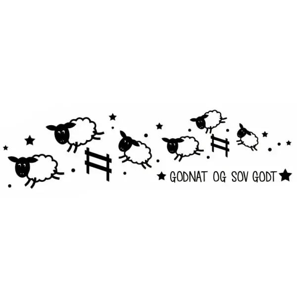 Får tælle wallsticker - Godnat 35x130cm