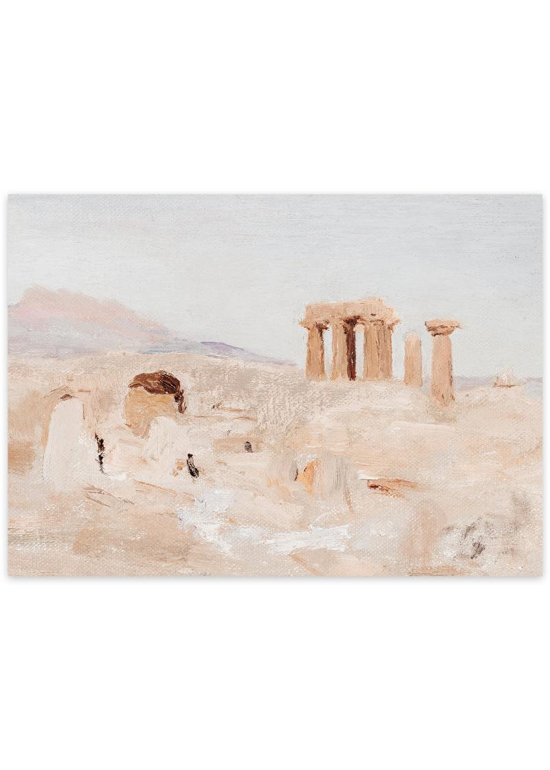Græsk tempel kunstplakat - Smuk og stilfuld
