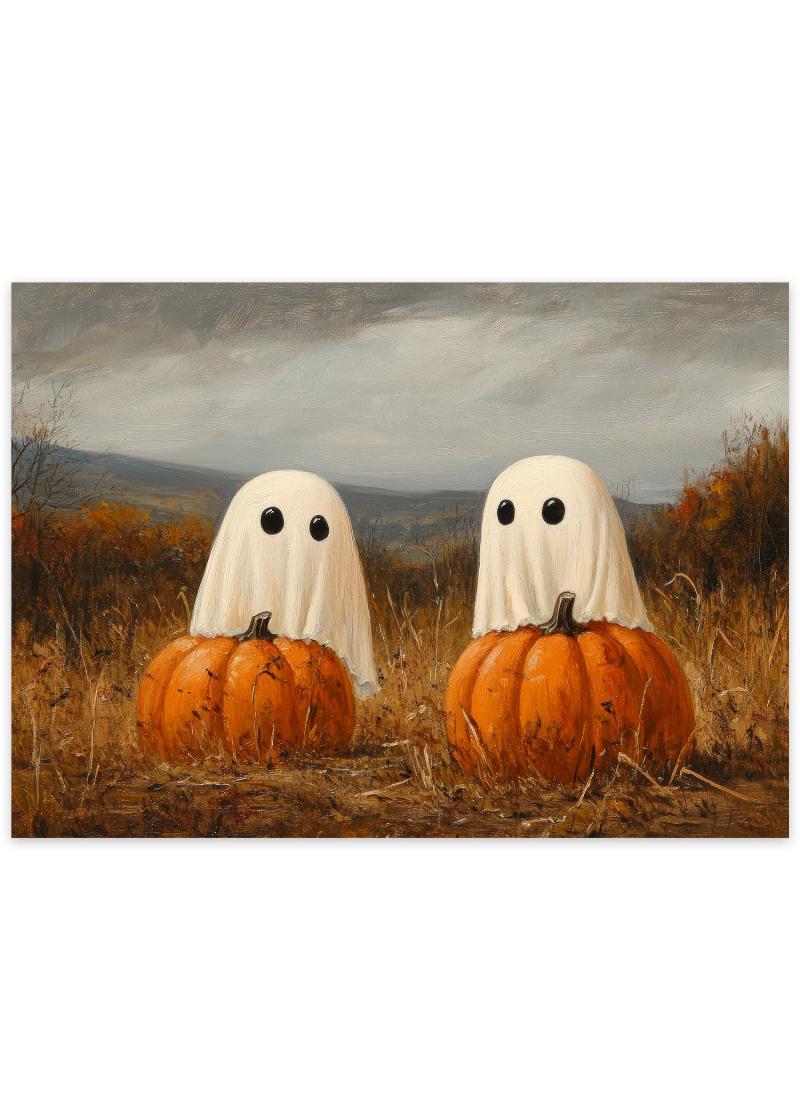 Græskar og spøgelser Halloween plakat