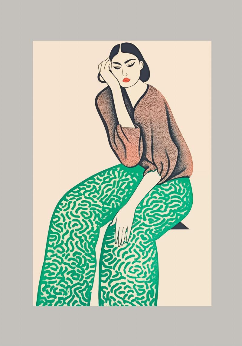 Grøn kvinde af Fōmu Illustrationer