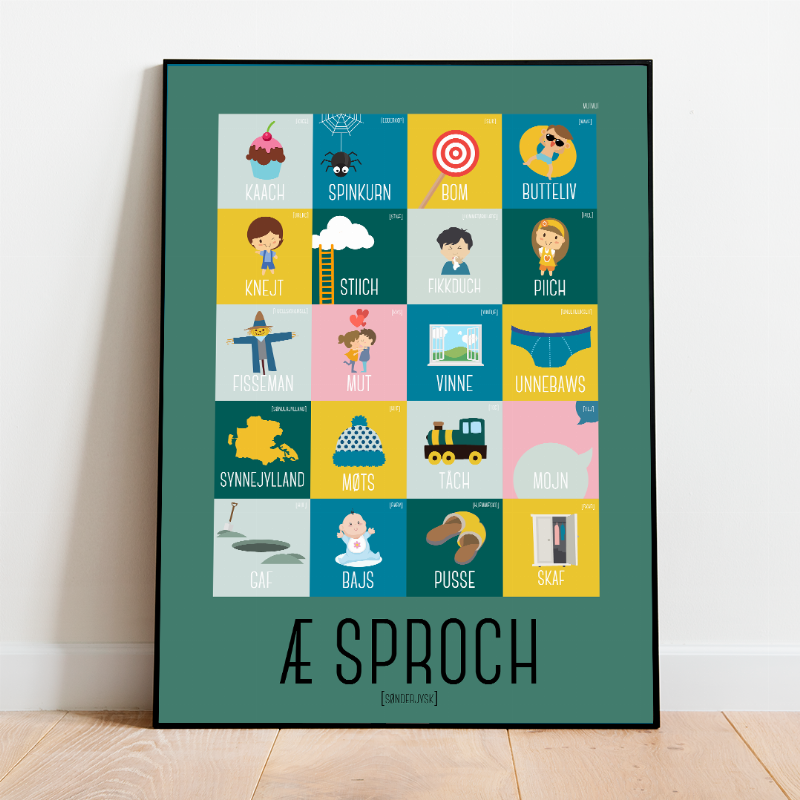 Æ Sproch Plakat i Grøn Farve