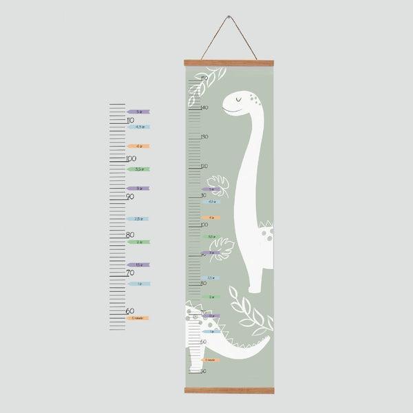 Lille Dinosaur Højdemåler Plakat - Grøn