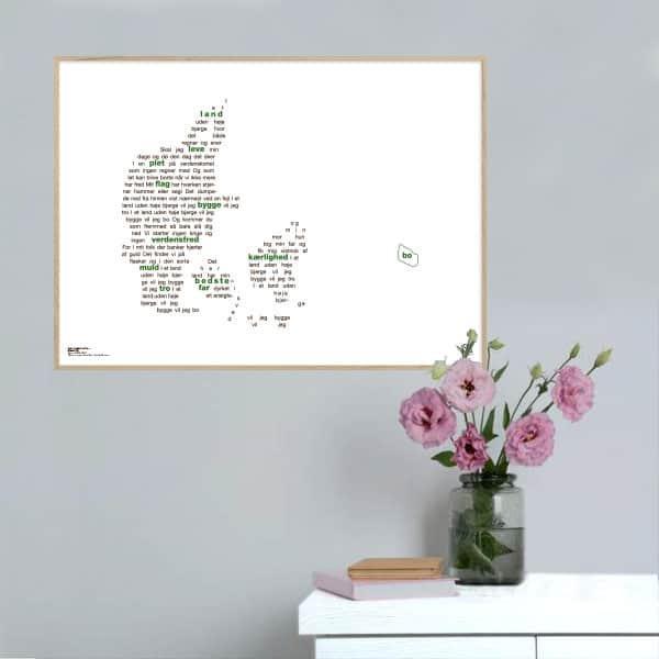 I et land uden høje bjerge - Michael Falch plakat 50x40 cm