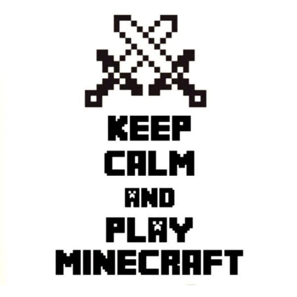 Minecraft vægklistermærke - Bliv rolig og spil! 70x50cm
