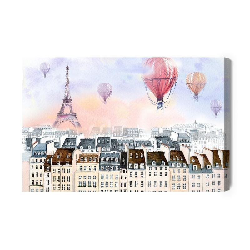 Lærred med balloner over Paris