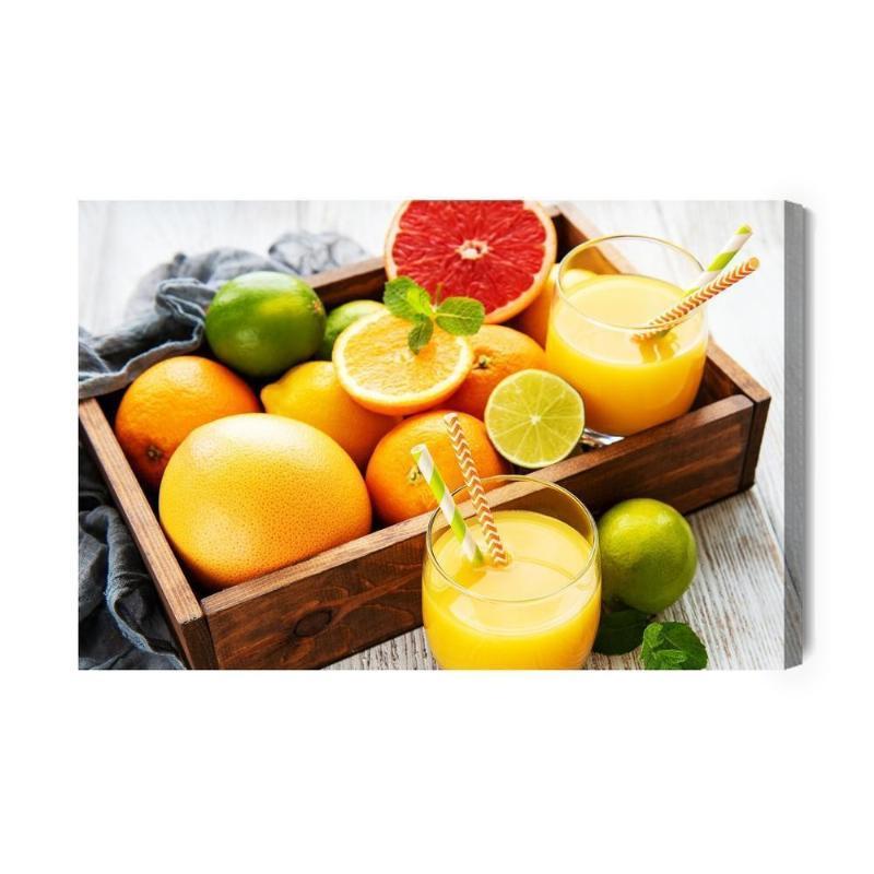 Citrusjuice på lærred